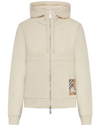 Burberry - Felpa Con Cappuccio E Cerniera - Lyst