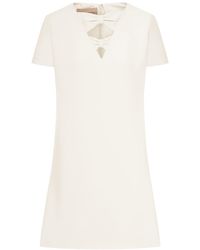 Valentino Garavani - Crepe Mini Dress With Bow Detail - Lyst