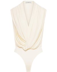 Alaïa - Jersey Bodysuit With Hood - Lyst