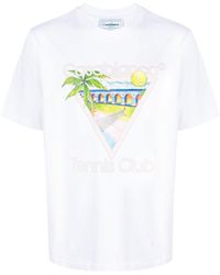 Casablancabrand - Tennis Club Graphic-print Cotton-jersey T-shirt X - Lyst