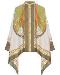 La DoubleJ - Silk Scarf Shirt With Placed Print - Lyst