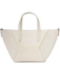 Brunello Cucinelli - Borsa mini in pelle scamosciata con tracolla - Lyst