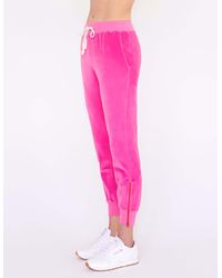 Sundry Velour Zip Ankle Jogger - Pink