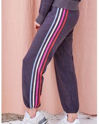 Sundry Vertical Stripes Classic Sweatpant - Purple