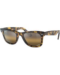 Ray-Ban - Original Wayfarer Chromance Sunglasses Yellow Havana Frame Brown Lenses Polarized 50-22 - Lyst