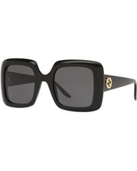 Gucci - Lunettes de soleilForme carréeBranches monogrammées - Lyst
