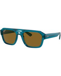 Ray-Ban - Sunglasses Unisex Corrigan Bio-based - Transparent Light Blue Frame Brown Lenses Polarized 54-20 - Lyst