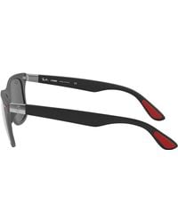 Ray-Ban - Sunglasses Man Rb4195m Scuderia Ferrari Collection - Black Frame Silver Lenses Polarized 52-20 - Lyst