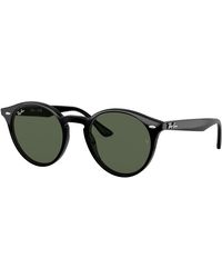 Ray-Ban - Rb4380n Blaze Round Sunglasses, Matte Black/green, 37 Mm - Lyst