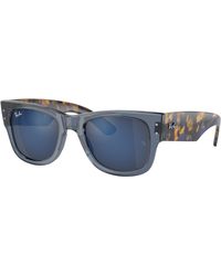 Ray-Ban - Mega Wayfarer Sonnenbrillen Gelb & Blau Havana Fassung Blau Glas 51-21 - Lyst