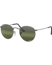 Ray-Ban - Round metal chromance gafas de sol montura plateado lentes polarizados - Lyst