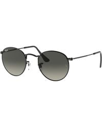 Ray-Ban - Rb3447n Flat Lens Metal Round Sunglasses - Lyst