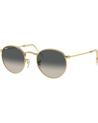 Ray-Ban - Round metal gafas de sol montura gris lentes - Lyst