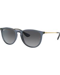 Ray-Ban - Erika Classic Sunglasses Transparent Blue Frame Grey Lenses Polarized 54-18 - Lyst