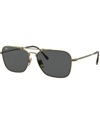 Ray-Ban - Sunglasses Unisex Caravan Titanium - Antique Gold Frame Grey Lenses 58-15 - Lyst