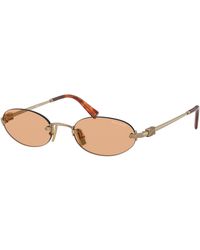 Miu Miu - Mu52ys Orange Lens Metal Sunglasses - Lyst