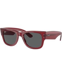 Ray-Ban - Mega Wayfarer Bio-based Sunglasses Transparent Red Frame Grey Lenses 52-21 - Lyst