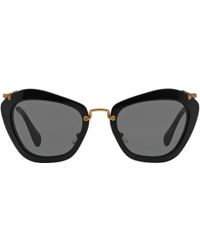 Miu Miu Round Sunglasses in Pastel Blue (Blue) - Lyst