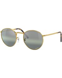 Ray-Ban - NEW ROUND Gafas de sol Oro Montura Verde Lentes 53-21 - Lyst