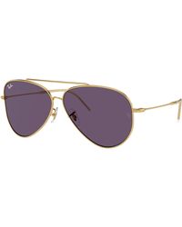 Ray-Ban - Aviator Reverse Zonnebrillen Montuur Violet Glazen - Lyst