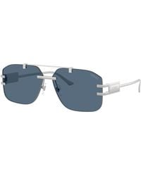 Versace - Damier Plaque Sunglasses - Lyst