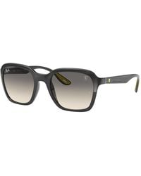 Ray-Ban - Sunglasses Unisex Rb4343m Scuderia Ferrari Collection - Shiny Grey Frame Grey Lenses 52-20 - Lyst