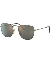 Ray-Ban - Frank Titanium Sunglasses Gunmetal Frame Blue Lenses Polarized 51-20 - Lyst