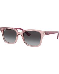 Ray-Ban - Rb9071s Kids Zonnebrillen Fuchsia Montuur Grijs Glazen 48-18 - Lyst
