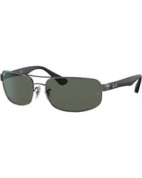 Ray-Ban - Rb3447 Round Metal Sunglasses, Matte Gunmetal/green, 53 Mm - Lyst