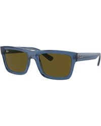 Ray-Ban - Warren Bio-based Sonnenbrillen Dunkelblau Transparent Fassung Braun Glas 54-20 - Lyst