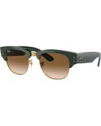 Ray-Ban - Mega Clubmaster Sunglasses Green Frame Brown Lenses 50-21 - Lyst