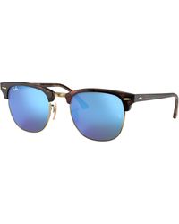 Ray-Ban - Sunglasses Unisex Clubmaster Flash Lenses - Tortoise Frame Blue Lenses 49-21 - Lyst