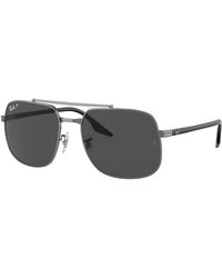 Ray-Ban - Polarized Dark Grey Square Sunglasses - Lyst