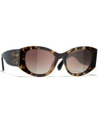 CHANEL - Sunglass Oval Sunglasses Ch5524a - Lyst