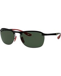 Ray-Ban - Sunglasses Man Rb4302m Scuderia Ferrari Collection - Black Frame Green Lenses 62-16 - Lyst