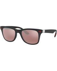 Ray-Ban - Sunglasses Man Rb4195m Scuderia Ferrari Collection - Black Frame Silver Lenses Polarized 52-20 - Lyst