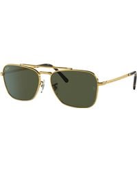 Ray-Ban - NEW CARAVAN Gafas de sol Oro Montura Verde Lentes 58-15 - Lyst