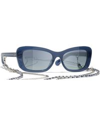 CHANEL - Femme Sunglass Rectangle Sunglasses Ch5553 - Lyst