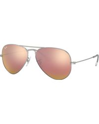 Ray-Ban - Aviator Mirror Sunglasses Frame Grey Lenses - Lyst