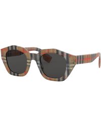 Burberry Be4288 Irregular-frame Check Sunglasses - Multicolour