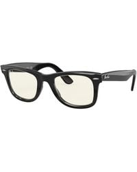 Ray-Ban - Wayfarer Clear Evolve Sunglasses Shiny Black Frame Grey Lenses 50-22 - Lyst