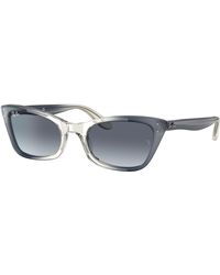Ray-Ban - Sunglasses Lady Burbank - Transparent Blue Frame Grey Lenses 52-20 - Lyst