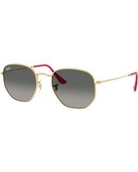 Ray-Ban - Hexagonal Flat Lenses Zonnebrillen Staalgrijs Montuur Grijs Glazen 54-21 - Lyst