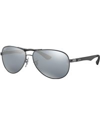 Ray-Ban - Sunglasses Man Carbon Fibre - Gunmetal Frame Silver Lenses Polarized 61-13 - Lyst