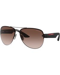 Prada Linea Rossa - Man Ps 56ms - Frame Color: Gunmetal, Lens Color: Brown, Size 62-/14/130 - Lyst