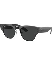 Ray-Ban - Mega Clubmaster Sunglasses Grey Frame Black Lenses Polarized 53-21 - Lyst