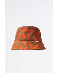Sunnei Reversible Orange & Beige Logo Bucket Hat - Multicolour