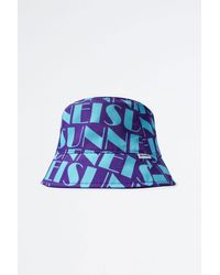 Sunnei Reversible Azure & Purple Logo Bucket Hat