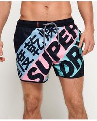 Superdry - Echo Racer Swim Shorts Darkest Panel - Lyst