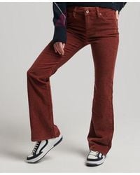Superdry - Slimfit Corduroy Jeans Met Middelhoge Taille En Wijduitlopende P - Lyst